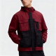 Burgundy & Black Multi-Pocket Hooded Jacket